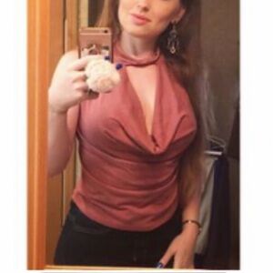 Terra cotta plunge sleeveless top